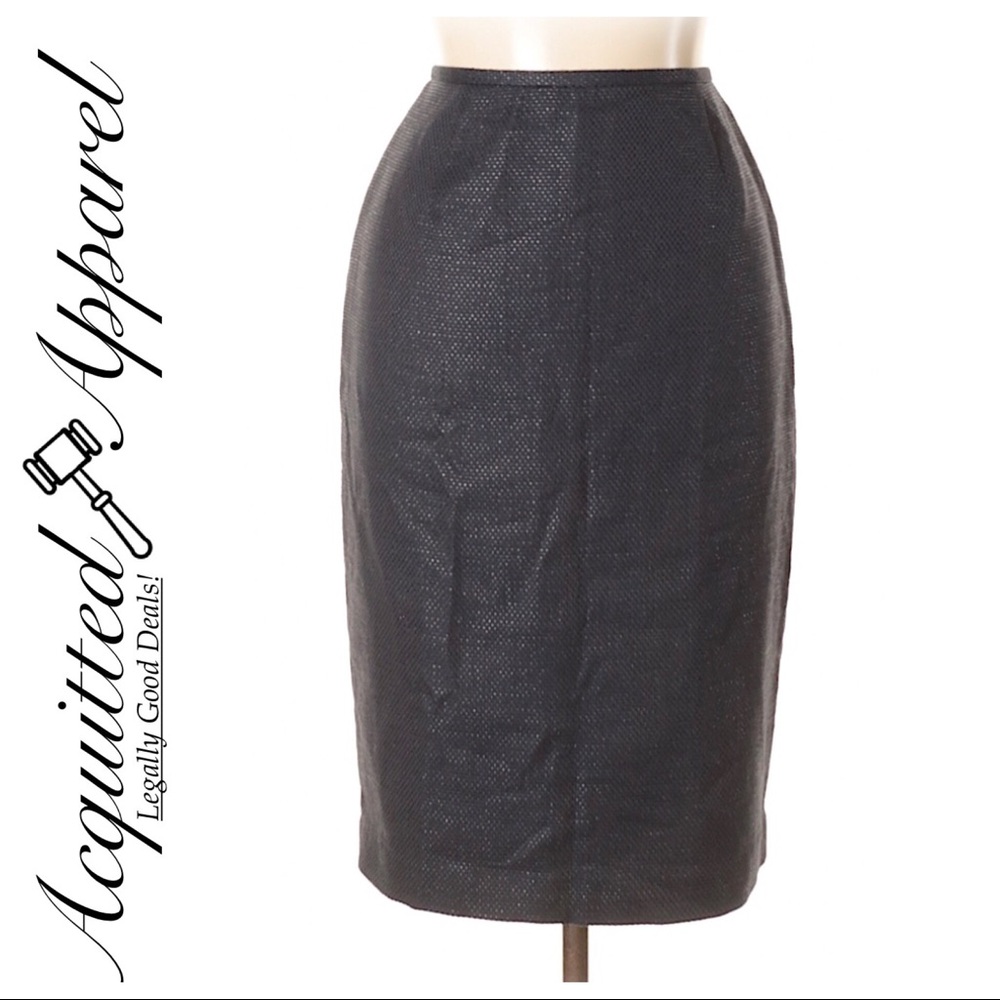 Lafayette 148 | Navy Shimmer Pencil Skirt